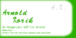 arnold korik business card